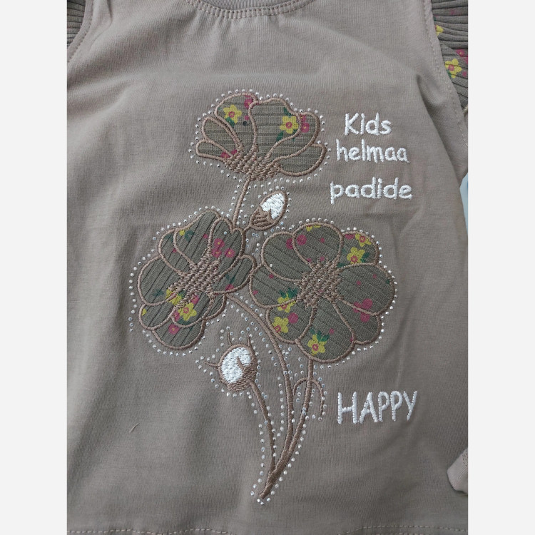 بلوز و شلوار راحتی کبریتی دخترانه طرح گل