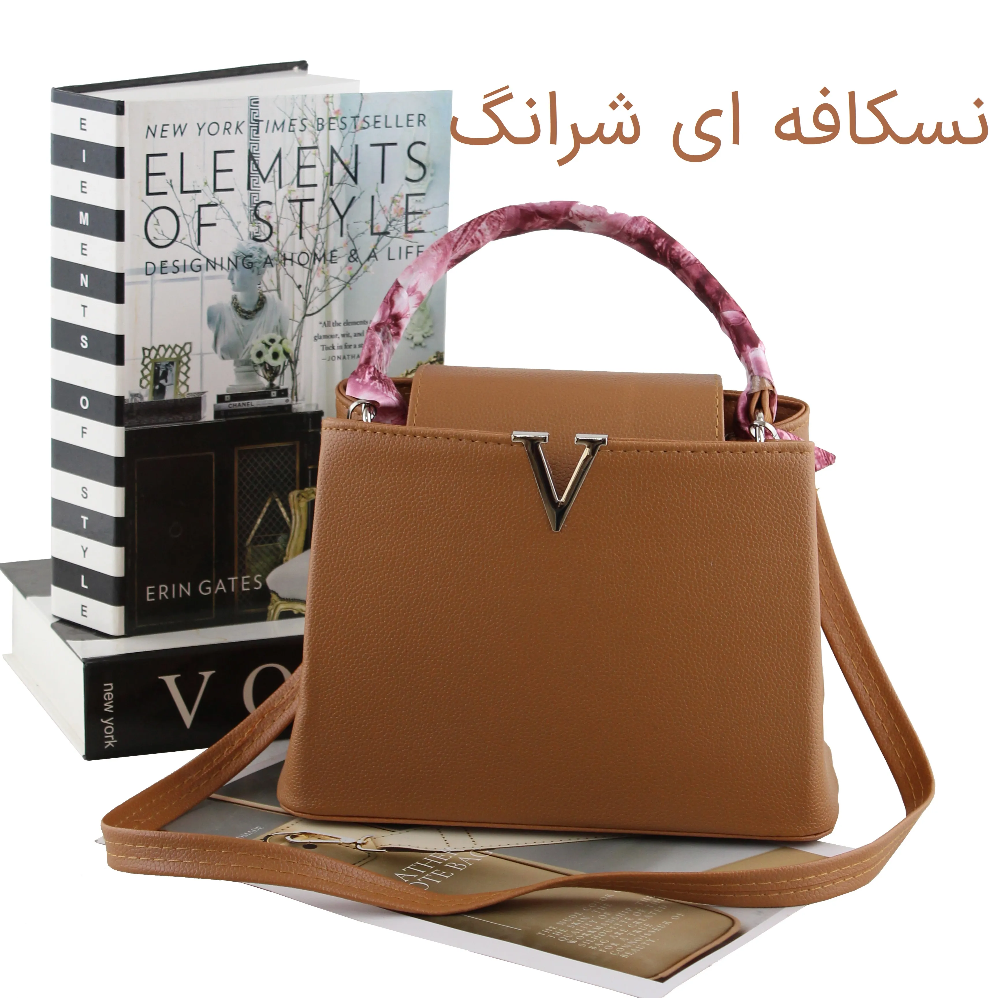 کیف زنانه چرم مصنوعی مجلسی و روزمره با بند بلند