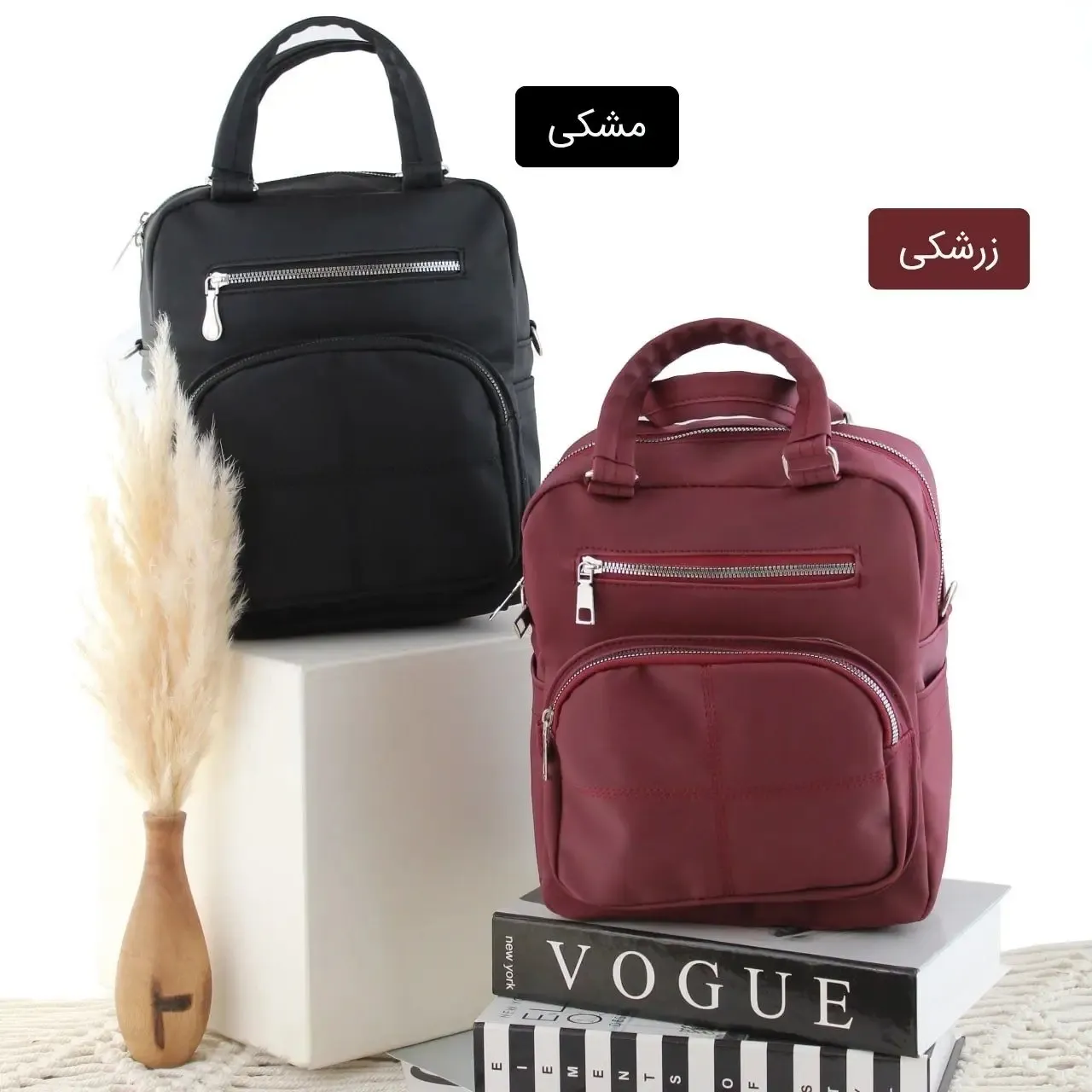 کیف زنانه چرم مصنوعی اسپرت و روزمره ابعاد 30 در 25 سانتیمتر