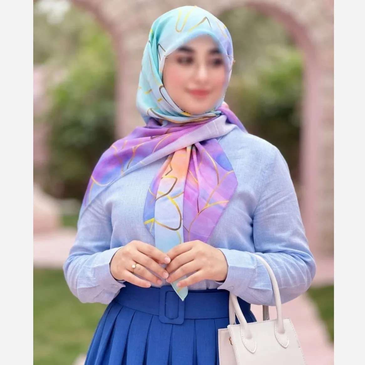 روسری نخی کاستوم طرح نیلا قواره 110 سیتو