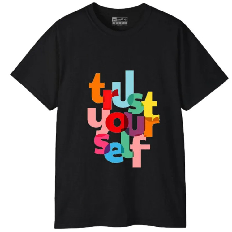 تیشرت آستین کوتاه مردانه مدل کلمه انگلیسی جنس نخ و پلی استر