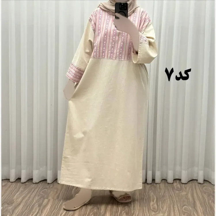 پیراهن کفتان لینن پاییزه فری سایز زنانه تا سایز 50 شیک و راحت کمربند دار بدون سایه اندازی