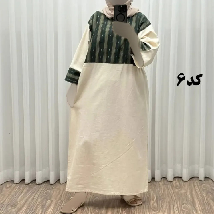 پیراهن کفتان لینن پاییزه فری سایز زنانه تا سایز 50 شیک و راحت کمربند دار بدون سایه اندازی