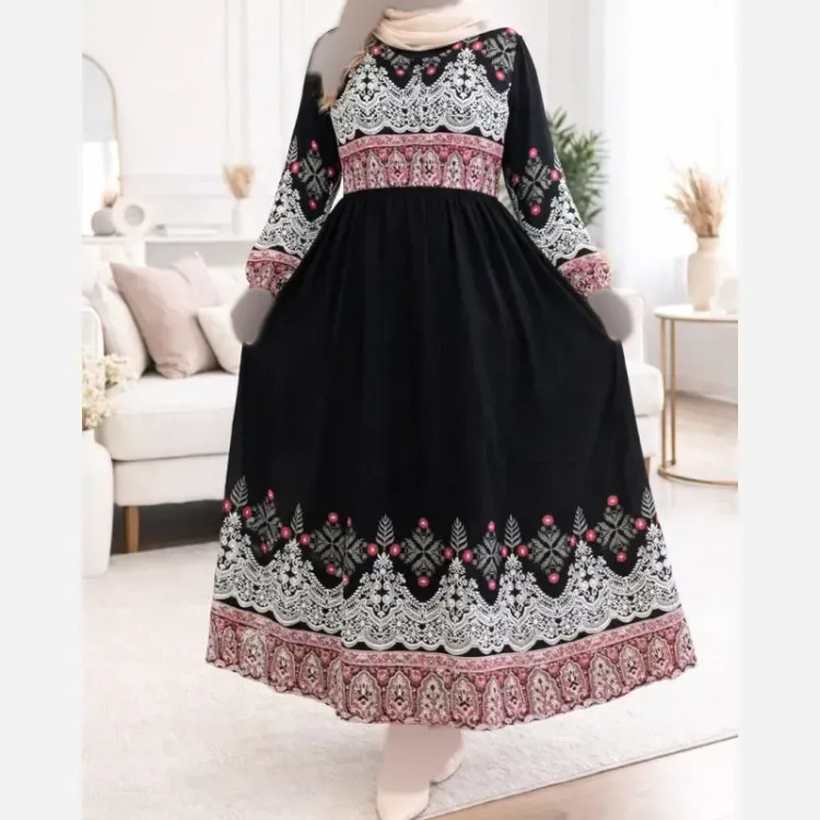 پیراهن ساحلی نخی زنانه مدل بابونه اندونزی بیگ سایز